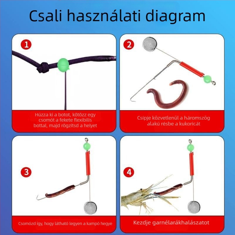 Dupla horoggal ellátott ólomfejű garnéla horgász rig, folyó menti garnéla és rák számára