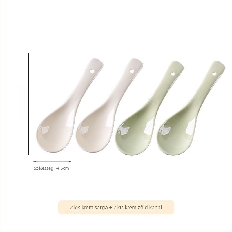 Kerámiából készült kanálkészlet, minimalist stílus, AB-1452, leveshez és rizses ételekhez