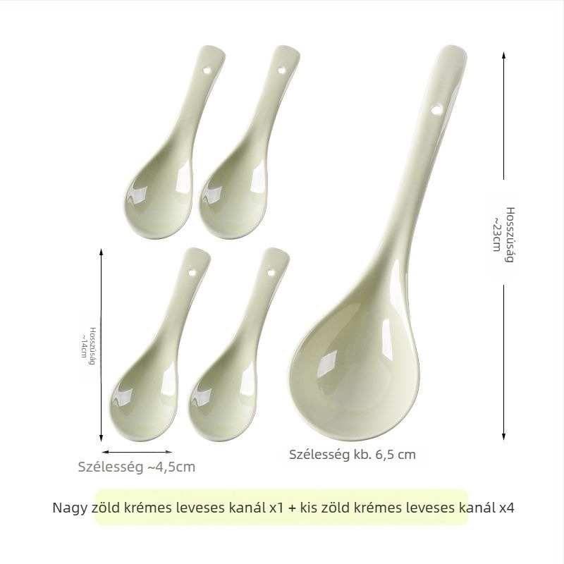 Kerámiából készült kanálkészlet, minimalist stílus, AB-1452, leveshez és rizses ételekhez