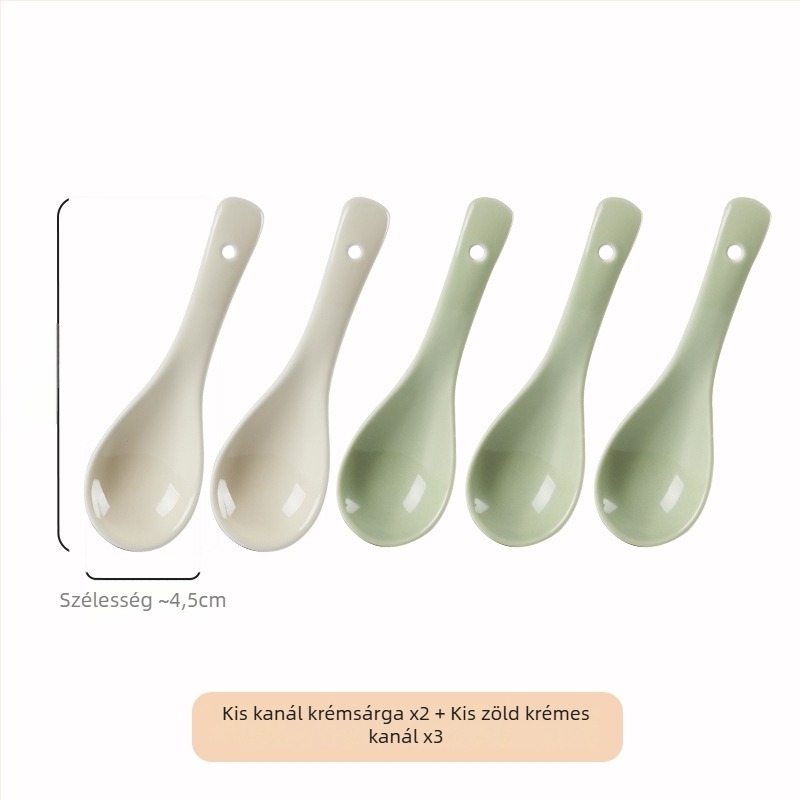 Kerámiából készült kanálkészlet, minimalist stílus, AB-1452, leveshez és rizses ételekhez