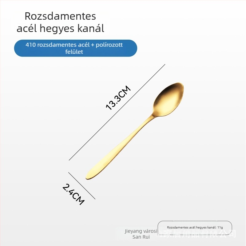 Sanrui rozsdamentes acélból készült kés, villa és kanál készlet tükrös felülettel