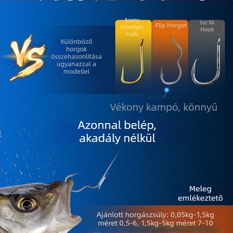 Longyan Knife Horgászhorog – csúcsos horog; Modell F9679SSMSJS9H5; Helyszínek: Óceán, Hajó, Szikla, Tározó, Tó, Patak, Folyó