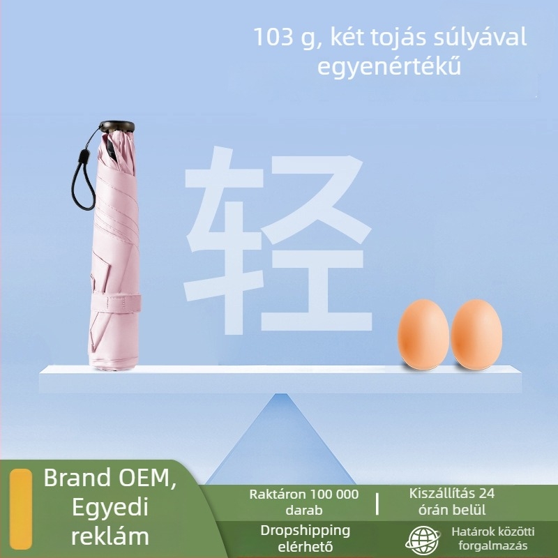 Ceruza alakú esernyő, ultrakönnyű kivitel, Vinyl 190T anyagú vászon, alumínium tengely, műanyag fogantyú, manuális nyitás-zárás, UPF > 50