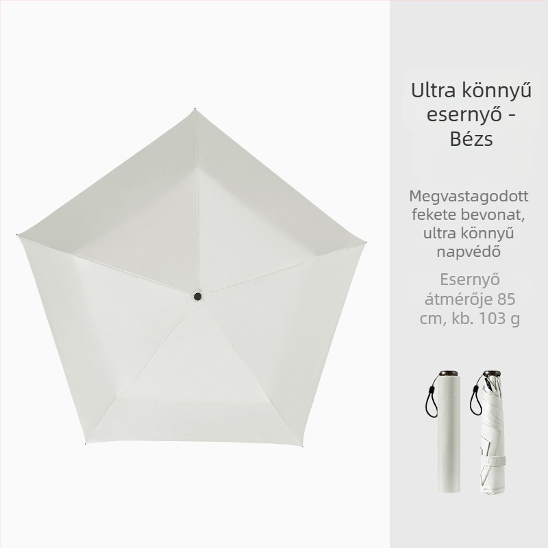 Ceruza alakú esernyő, ultrakönnyű kivitel, Vinyl 190T anyagú vászon, alumínium tengely, műanyag fogantyú, manuális nyitás-zárás, UPF > 50