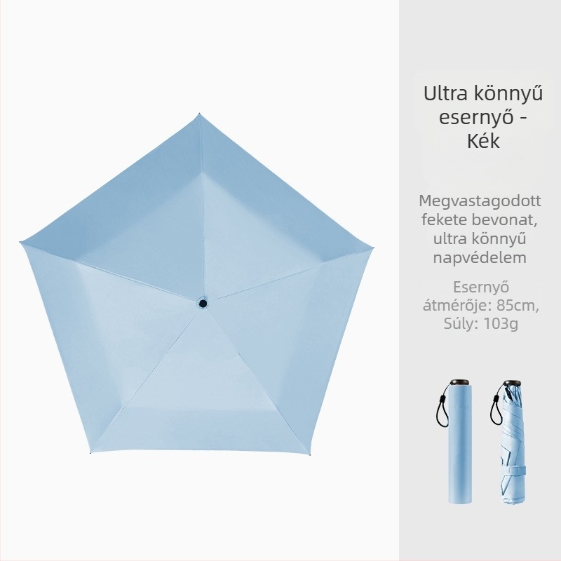 Ceruza alakú esernyő, ultrakönnyű kivitel, Vinyl 190T anyagú vászon, alumínium tengely, műanyag fogantyú, manuális nyitás-zárás, UPF > 50