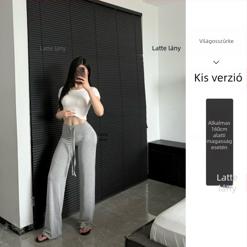 Női fitness nadrág, magas derék, széles szár, nedvességelvezető modal anyag