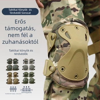 Taktikai mintázatú térd- és könyökvédő készlet, nyári edzéshez, TPU/EVA anyagú védelem hegymászásra és kerékpározásra