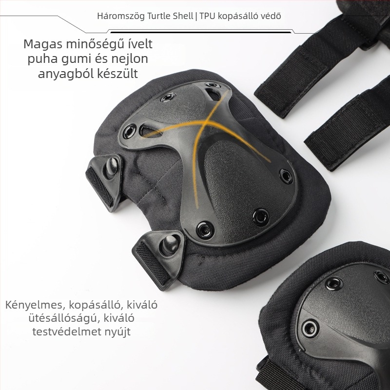 Taktikai mintázatú térd- és könyökvédő készlet, nyári edzéshez, TPU/EVA anyagú védelem hegymászásra és kerékpározásra