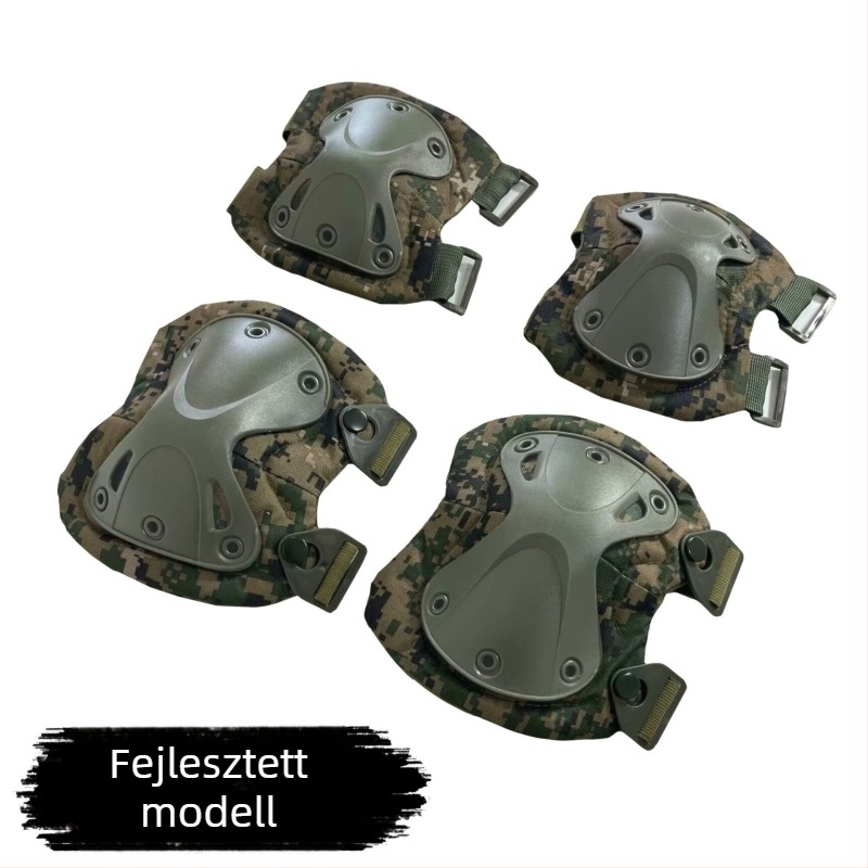 Taktikai mintázatú térd- és könyökvédő készlet, nyári edzéshez, TPU/EVA anyagú védelem hegymászásra és kerékpározásra