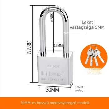 Ötvözött acél lakat ajtókhoz és kapukhoz – közvetlen nyitás, modell: steel padlock, márka Three Cats, modern egyszerű stílus