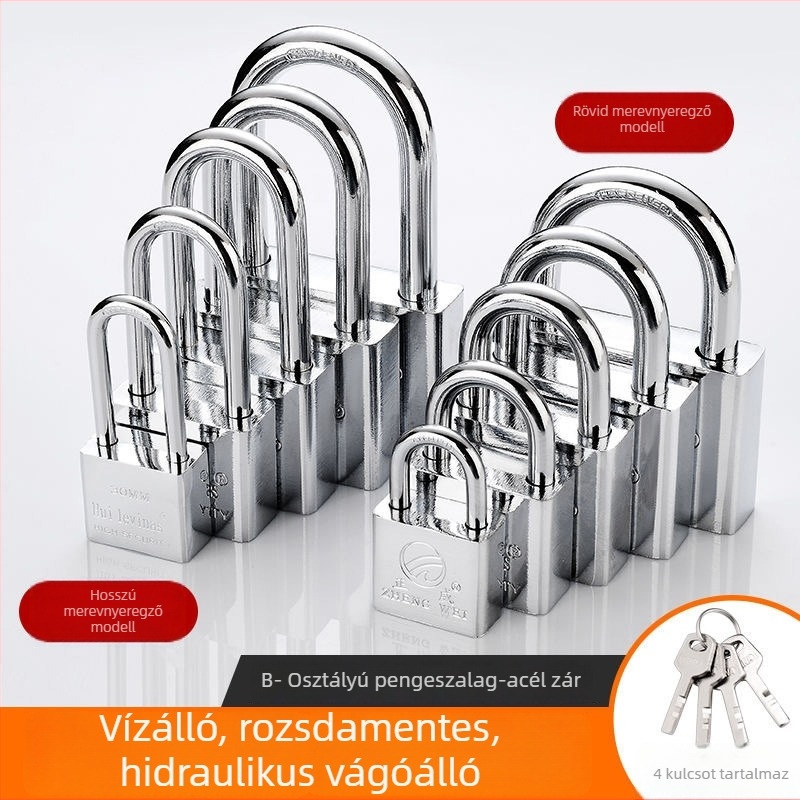 Ötvözött acél lakat ajtókhoz és kapukhoz – közvetlen nyitás, modell: steel padlock, márka Three Cats, modern egyszerű stílus
