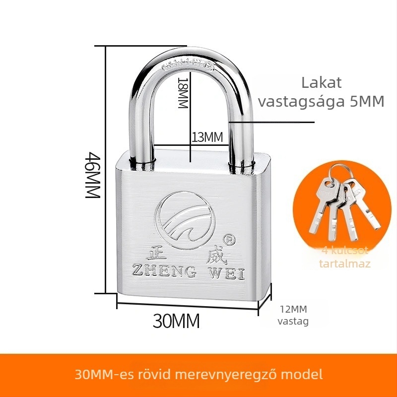 Ötvözött acél lakat ajtókhoz és kapukhoz – közvetlen nyitás, modell: steel padlock, márka Three Cats, modern egyszerű stílus