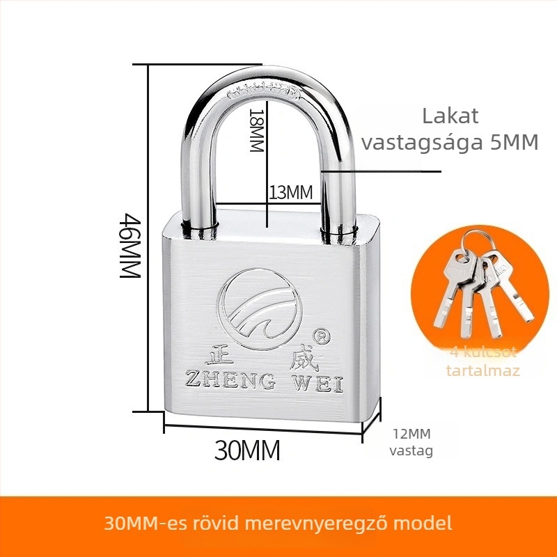 Ötvözött acél lakat ajtókhoz és kapukhoz – közvetlen nyitás, modell: steel padlock, márka Three Cats, modern egyszerű stílus