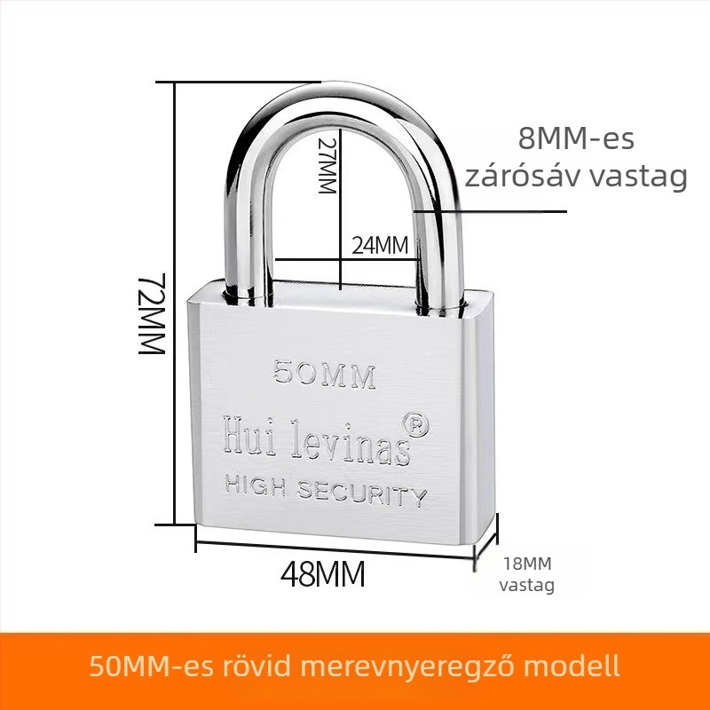 Ötvözött acél lakat ajtókhoz és kapukhoz – közvetlen nyitás, modell: steel padlock, márka Three Cats, modern egyszerű stílus