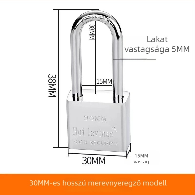 Ötvözött acél lakat ajtókhoz és kapukhoz – közvetlen nyitás, modell: steel padlock, márka Three Cats, modern egyszerű stílus