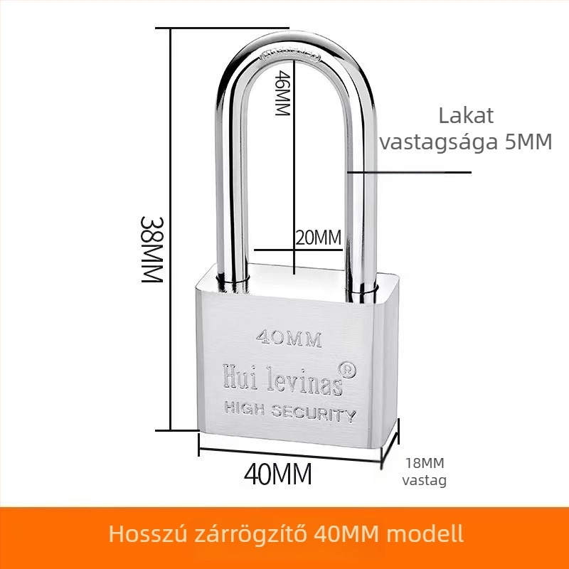 Ötvözött acél lakat ajtókhoz és kapukhoz – közvetlen nyitás, modell: steel padlock, márka Three Cats, modern egyszerű stílus