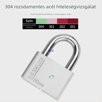 Huari 304 rozsdamentes acél lakat | Straight-Open típusú lakat | Lopás elleni védelem; Vízálló; Rozsdamentes; Időjárásálló