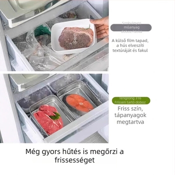 316 rozsdamentes acélból készült frissesség-doboz fedéllel, élelmiszer-minőségű