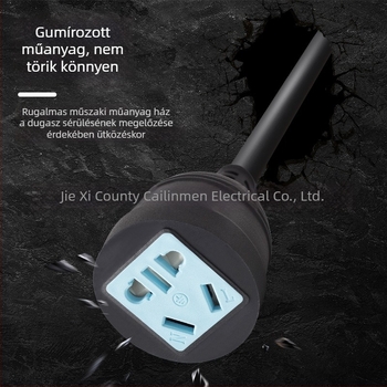 Magas teljesítményű háromdugaszos hosszabbító ötlyukú aljzattal – 10A, 100–250V AC, 2500W, PVC ház