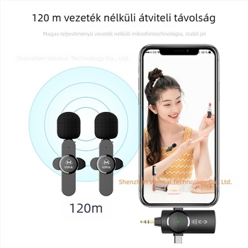Lavalier mikrofon három az egyben interfésszel, 20 Hz–20 kHz, SNR ≥100 dB, beépített akkumulátor, modell AP003