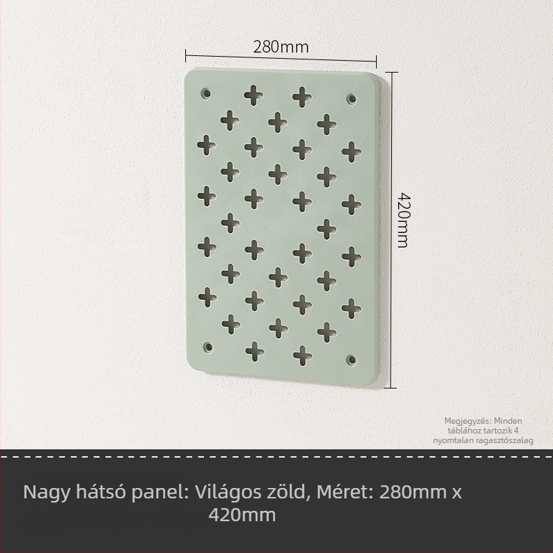 Falra szerelhető műanyag tárolópolc – 3 szint, furatmentes, többfunkciós, skálázható, szívó rögzítésű