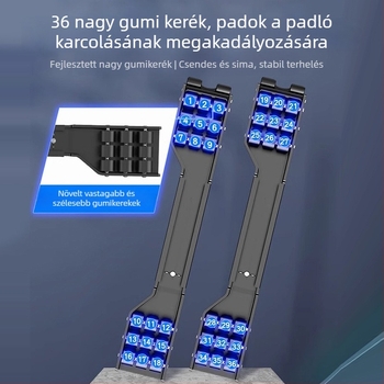 Mozgó mosógép állvány, csúszásmentes és rezgéscsillapított, vasból készült váz és gördülő kerekek