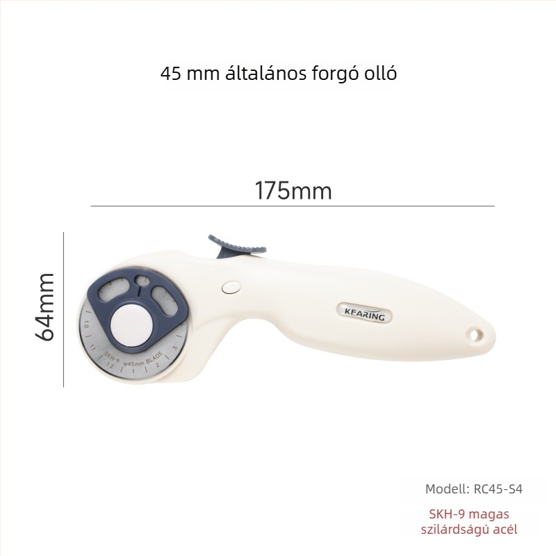 Textil vágó forgókés — Keling, Modell SKH-9, Anyag: fém