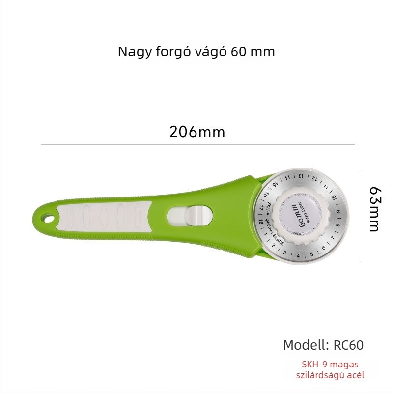 Textil vágó forgókés — Keling, Modell SKH-9, Anyag: fém