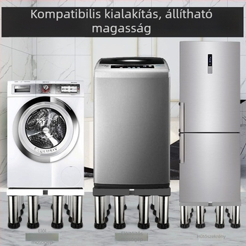 Universális mosógép alap és kültéri klímaberendezés kiemelő tartó készlet (Rozsdamentes acél, Mozgatható, SKU 12345678)