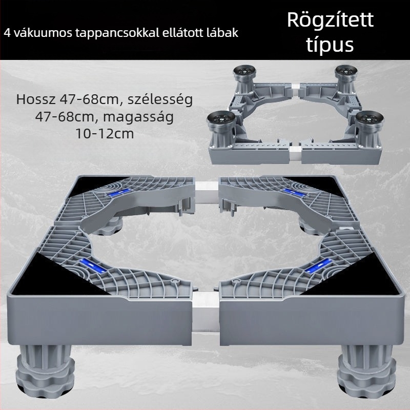 Universális mosógép alap és kültéri klímaberendezés kiemelő tartó készlet (Rozsdamentes acél, Mozgatható, SKU 12345678)