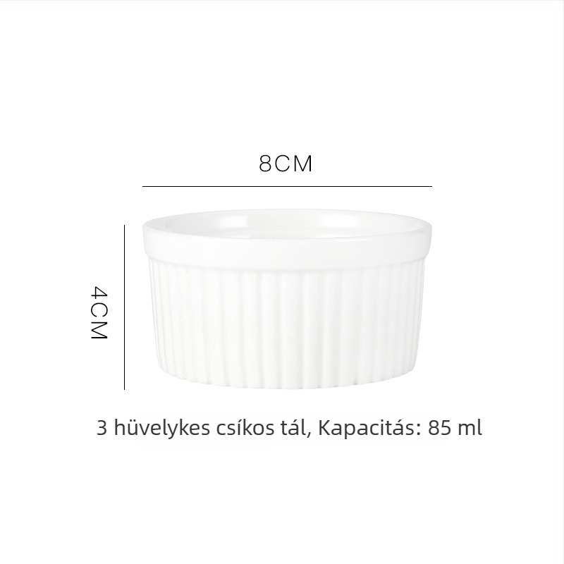 Kerámiás pudingtálak rattanos szegéllyel, mikrohullámú sütőben használható, suflé és párolt tojás tálak, kerek formájú, átlátszó máz, logónyomás elérhető