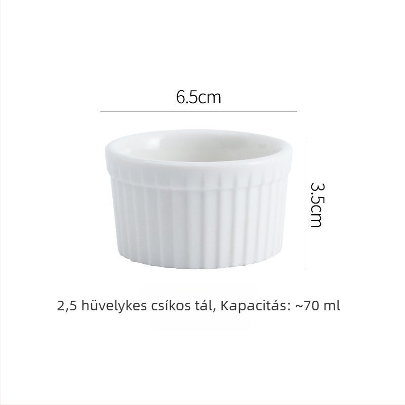 Kerámiás pudingtálak rattanos szegéllyel, mikrohullámú sütőben használható, suflé és párolt tojás tálak, kerek formájú, átlátszó máz, logónyomás elérhető