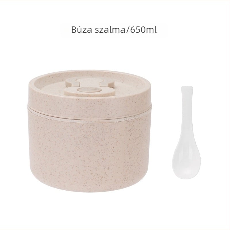 Négyszögletes műanyag ebédes doboz, mikrohullámú sütőbe is használható, kapacitás 800-1000 ml, egy réteg, japán stílusú, evőeszközökkel