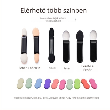 HEYI HY108 Egyszer használatos kettős fejű szem ecset szivaccsal, rövid műanyag nyél, állítható szálhossz, összes hossz 4.5/7.5, csomagolás készlet