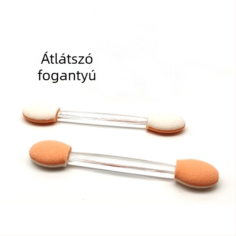 HEYI HY108 Egyszer használatos kettős fejű szem ecset szivaccsal, rövid műanyag nyél, állítható szálhossz, összes hossz 4.5/7.5, csomagolás készlet