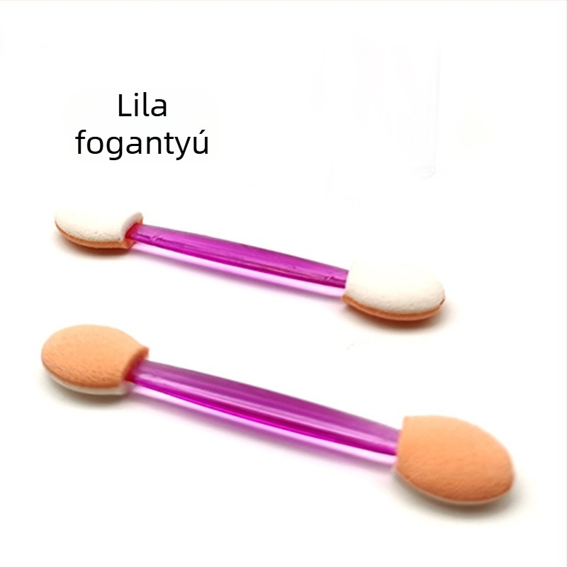 HEYI HY108 Egyszer használatos kettős fejű szem ecset szivaccsal, rövid műanyag nyél, állítható szálhossz, összes hossz 4.5/7.5, csomagolás készlet