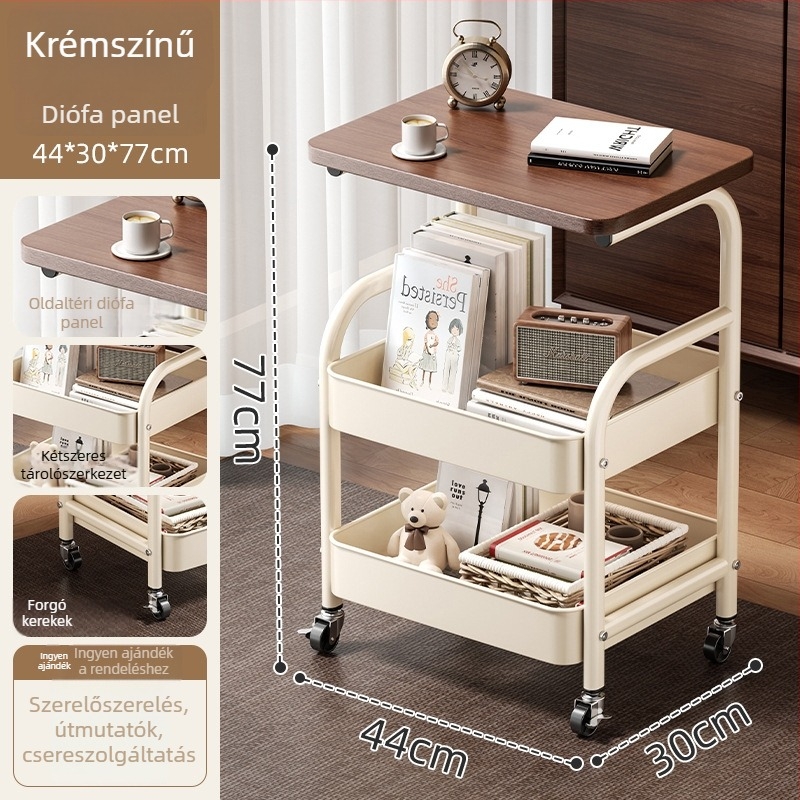 Fém kis kocsi tároló – modern minimalist stílus, multifunkcionális, fürdőszobába alkalmas