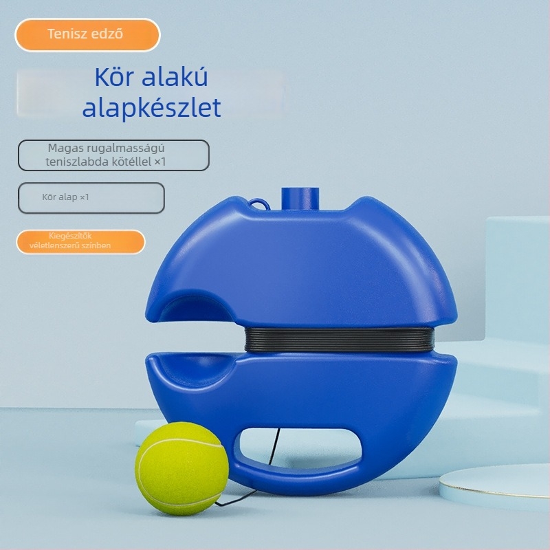 Tenisz edző rakéta – váz alumíniumötvözet; tömeg 95–100 g; fogantyú vastagsága G1; típus: egyenes ütés; huzal anyaga: nylon