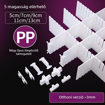 Fiókelválasztó rács, vastagított, egyszerű modern stílusú, padlóra szerelhető, 1 rétegű szervező