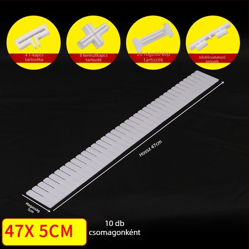 Fiókelválasztó rács, vastagított, egyszerű modern stílusú, padlóra szerelhető, 1 rétegű szervező