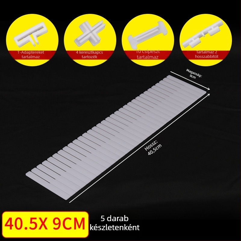 Fiókelválasztó rács, vastagított, egyszerű modern stílusú, padlóra szerelhető, 1 rétegű szervező