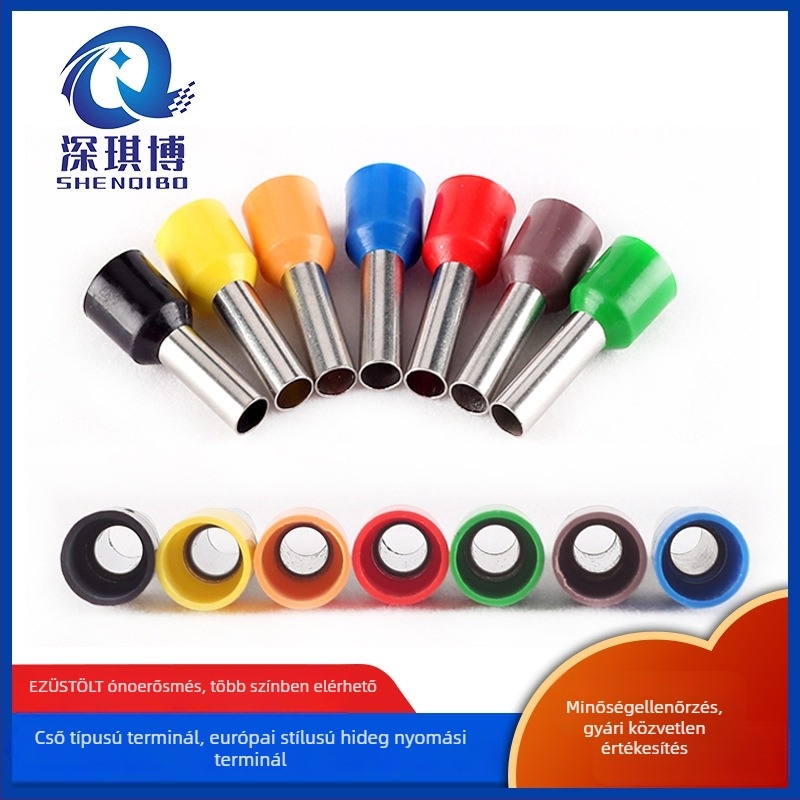 Shen Qibo cső típusú terminál E0508 VE1008 E1508, PVC izolált, villanyszerelőknek