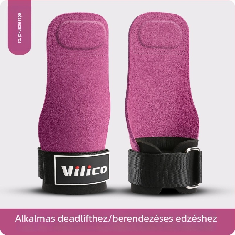 Súlyemeléshez tenyérvédő – marhabőr, csúszásmentes, négyujjas