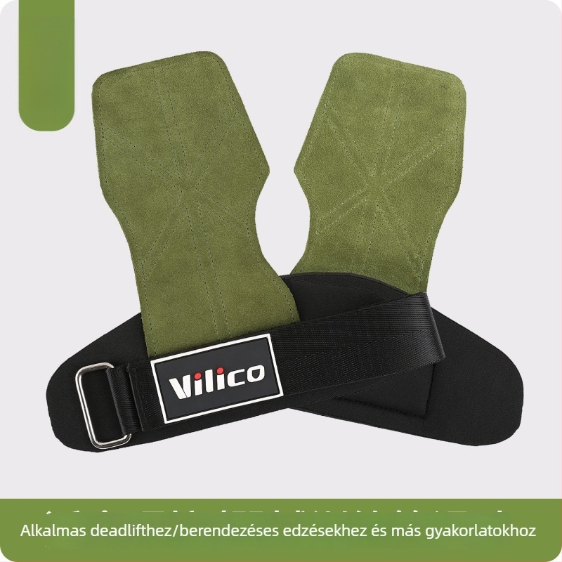 Súlyemeléshez tenyérvédő – marhabőr, csúszásmentes, négyujjas