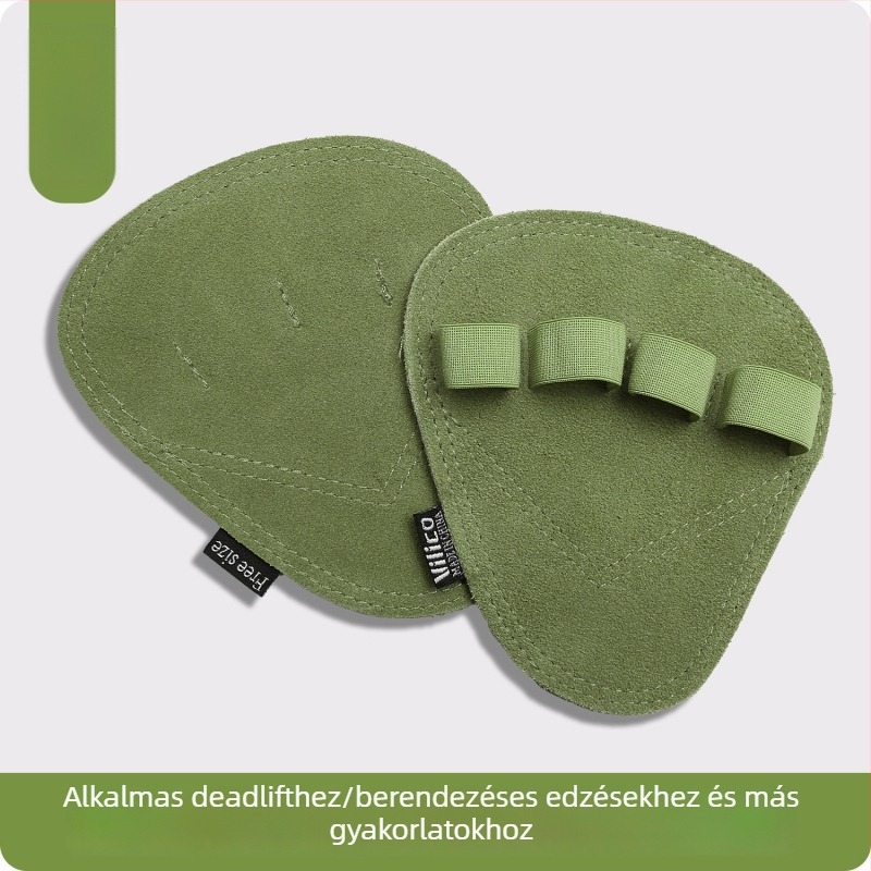 Súlyemeléshez tenyérvédő – marhabőr, csúszásmentes, négyujjas