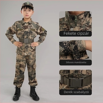 Edzésruha Kamuflázzal, Vízálló, Kémiai Szálak Keveréke; Gyerekeknek, Uniszex, Tavasz–Nyár–Ősz