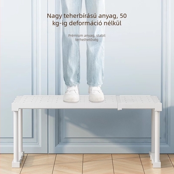 7 rétegű műanyag gardróbrendező ruhák és cipők számára, asztali telepítésű