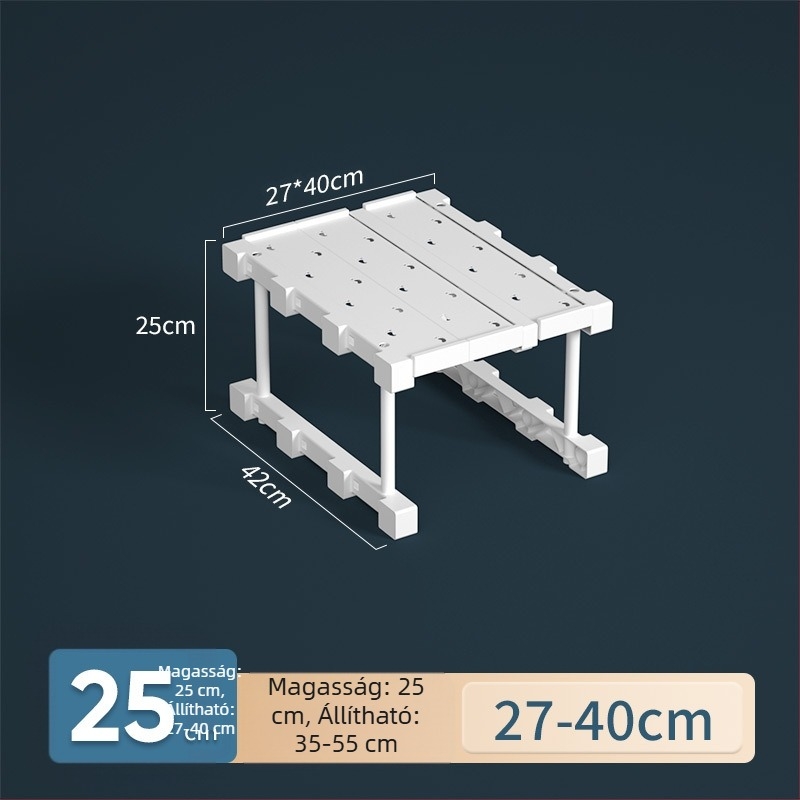 7 rétegű műanyag gardróbrendező ruhák és cipők számára, asztali telepítésű