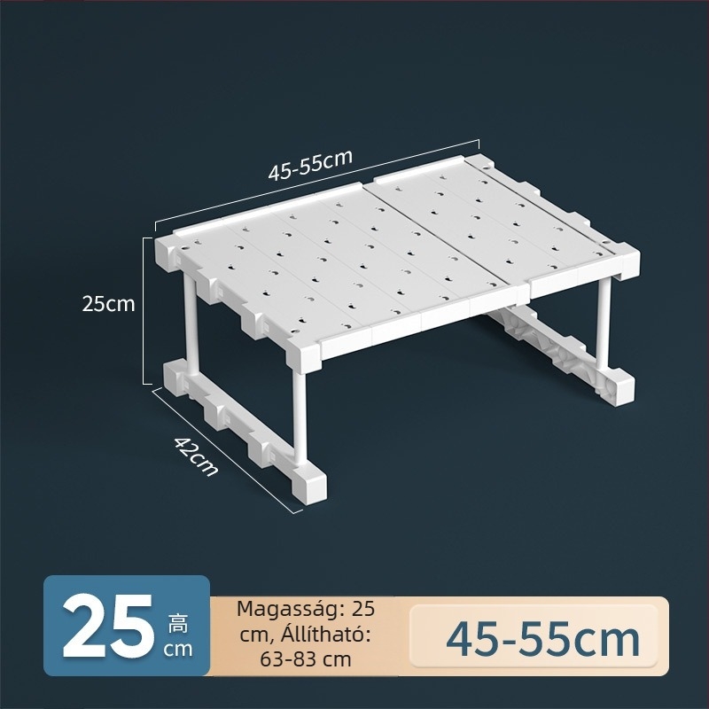 7 rétegű műanyag gardróbrendező ruhák és cipők számára, asztali telepítésű