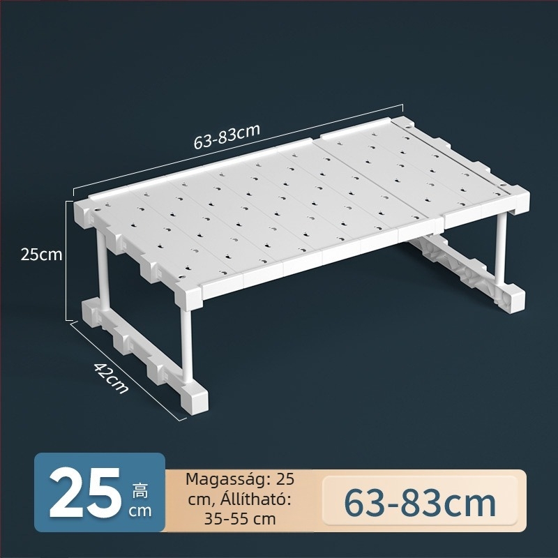 7 rétegű műanyag gardróbrendező ruhák és cipők számára, asztali telepítésű